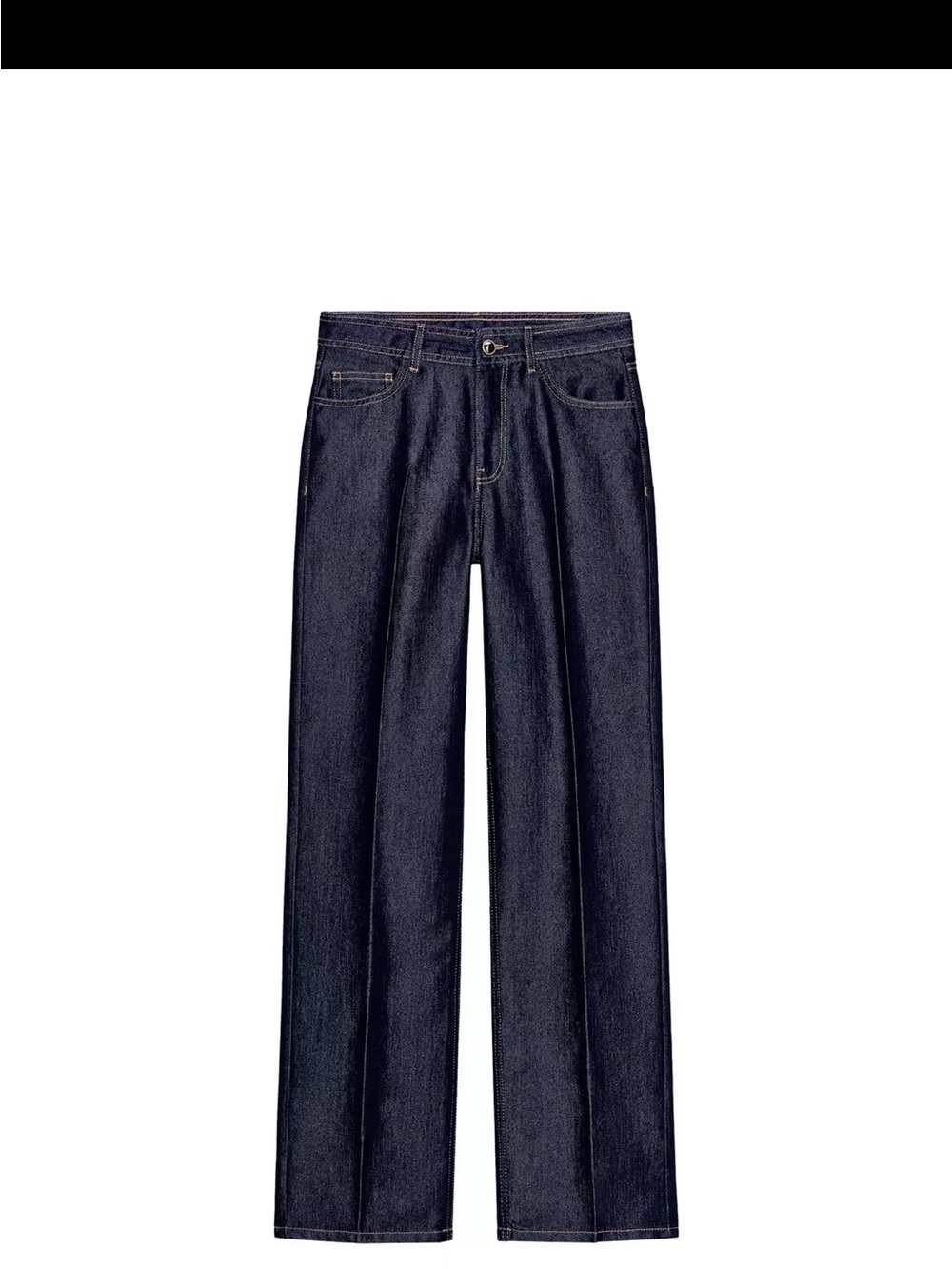Dark Blue Straight-Leg mid rise Jeans